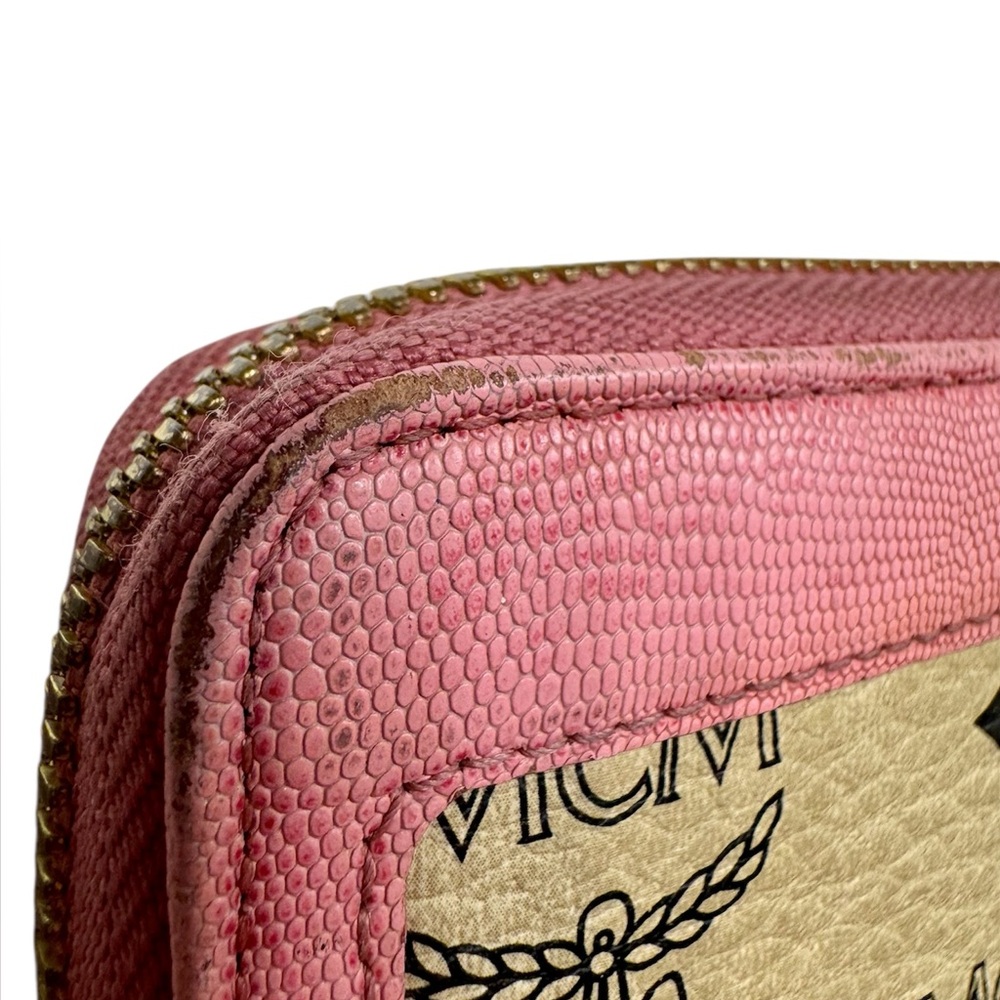MCM Visetos Pink and Tan Zip Wallet - Picture 8 of 12